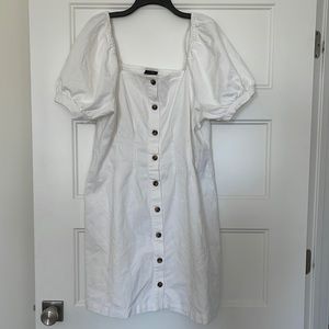 Who What Wear Women’s White Denim Button Down Dress XLarge